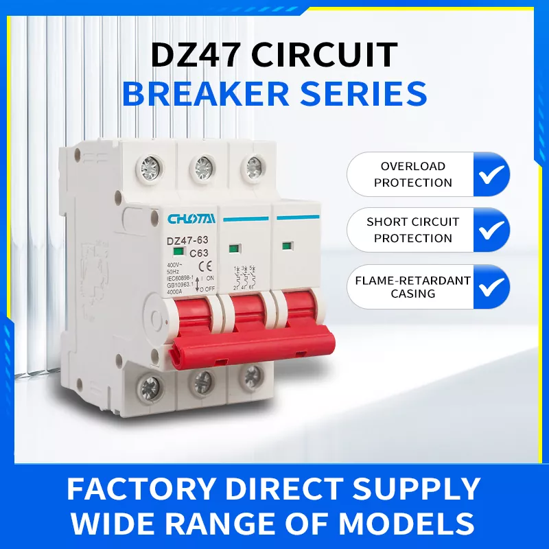3P 63A DZ47 เซอร์กิตเบรกเกอร์ขนาดเล็ก