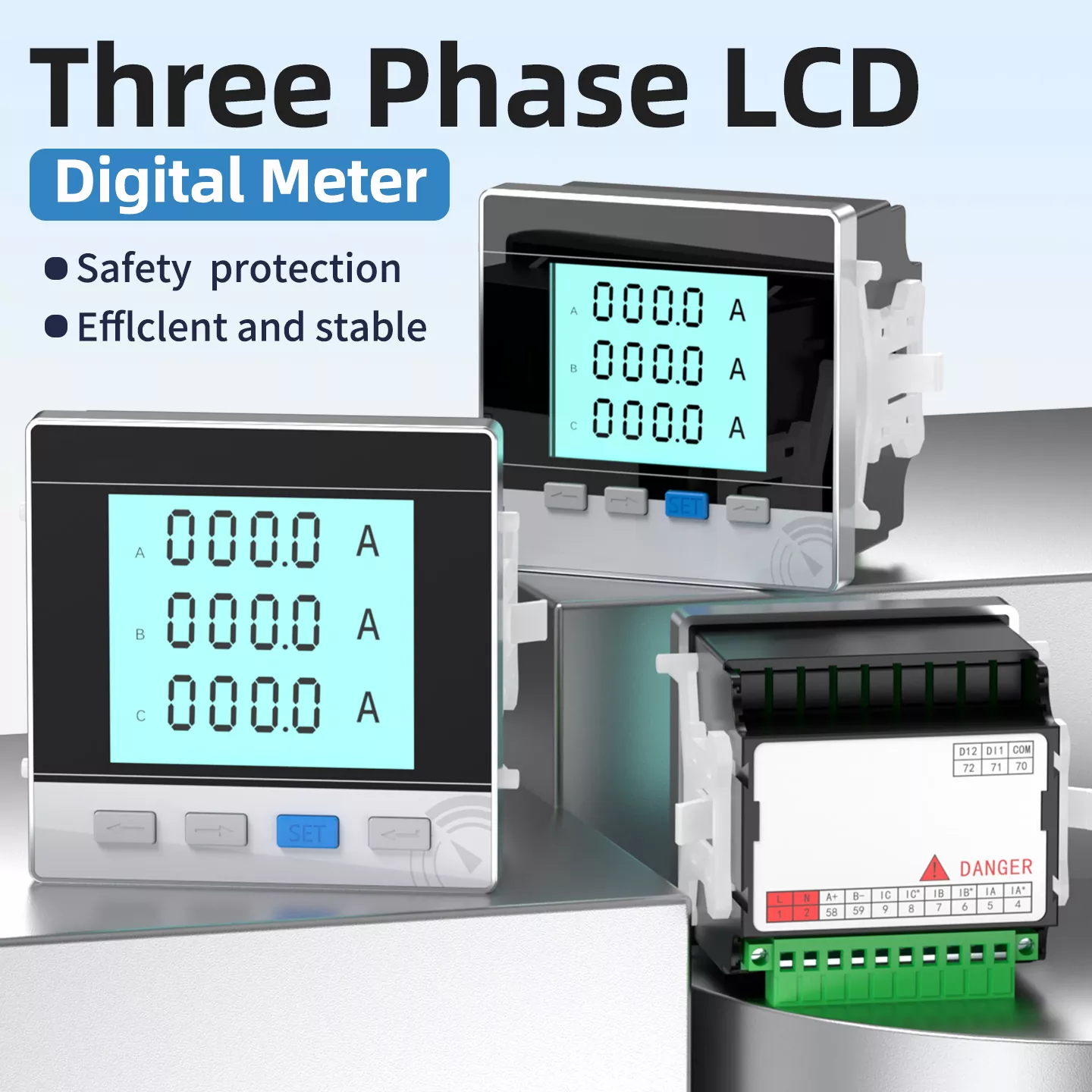 มิเตอร์ดิจิตอล LCD สามเฟส