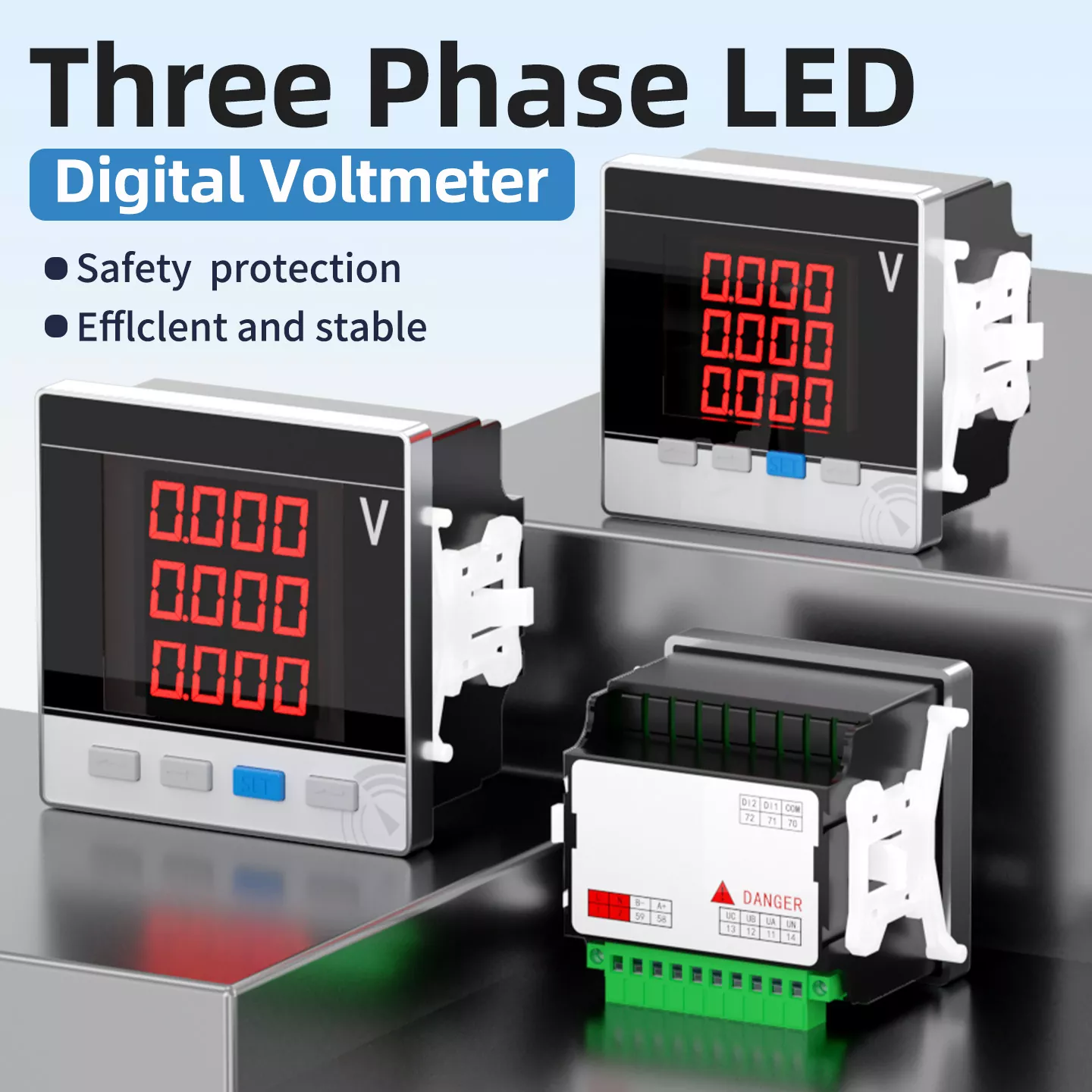 โวลต์มิเตอร์แบบดิจิตอล LED สามเฟส