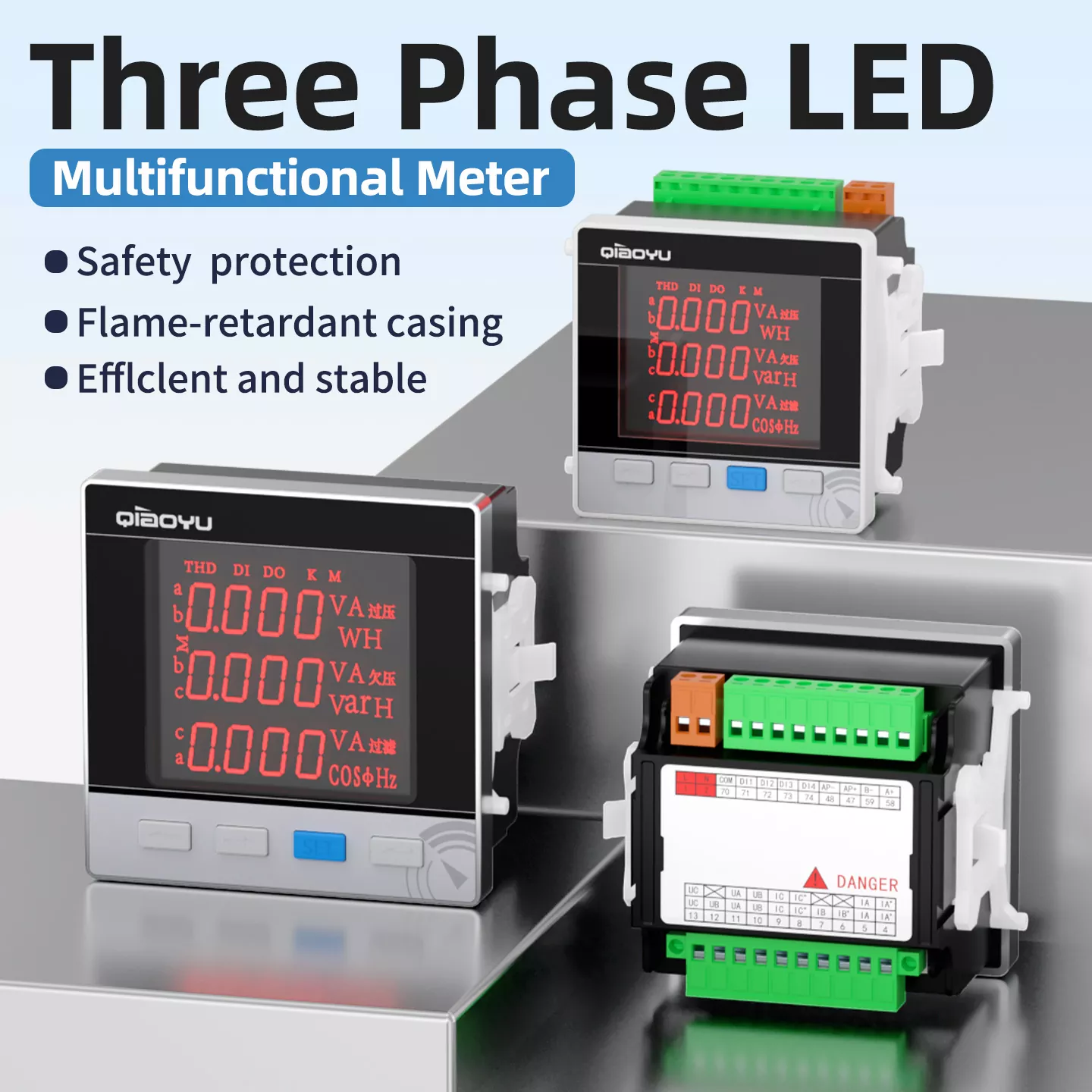 มิเตอร์มัลติฟังก์ชั่น LED สามเฟส
